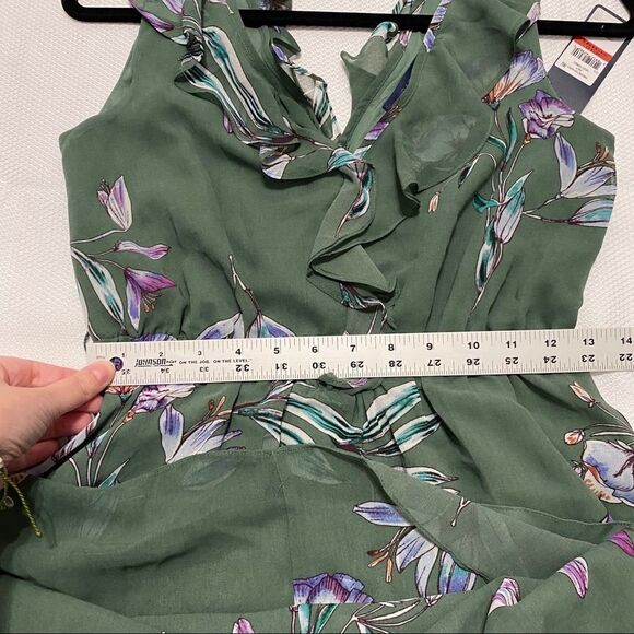 Rachel Roy Odele Green Floral Print V Neck Dress - Picture 11 of 11